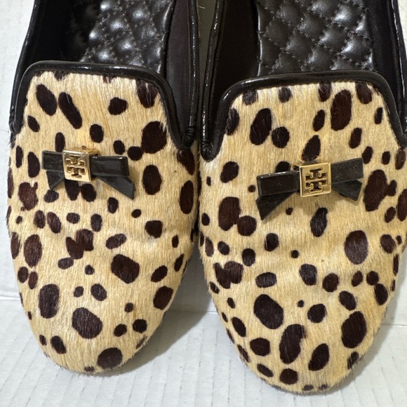 Tory Burch Fur Spotted Loafer Tan / Brown Size 8 M Excellent Condition - Picture 3 of 7